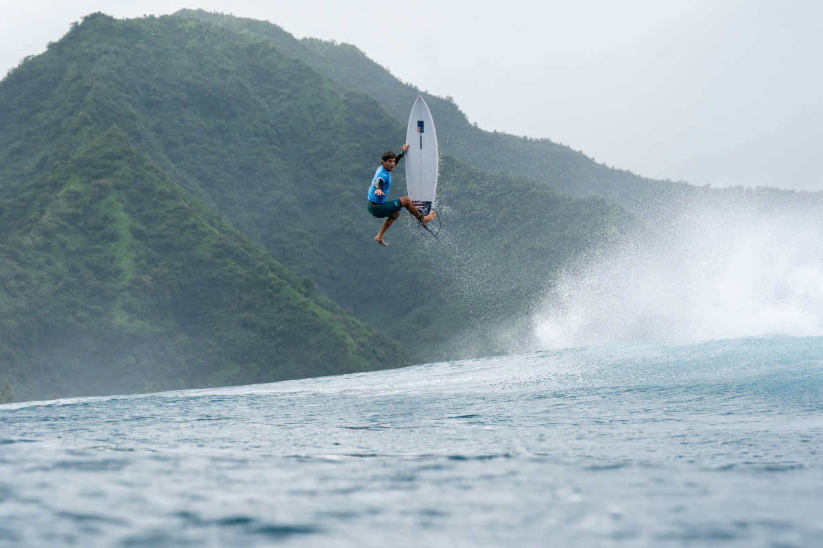 Jack Robinson, still in the running (or jumping) for a medal when competition resumes.<p>Photo: ISA/Pablo Jimenez</p>