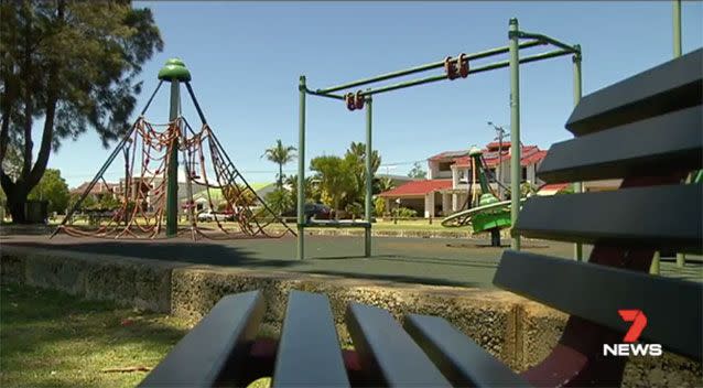 The Shelley foreshore playground where parents shielded their children from the alleged attack. Source: 7 News