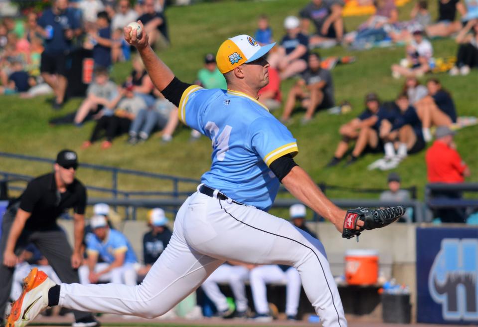 Detroit Tigers pitcher Tarik Skubal pitches for the West Michigan Whitecaps in a rehab assignment on Friday, June 9, 2023, at LMCU Ballpark in Comstock Park.