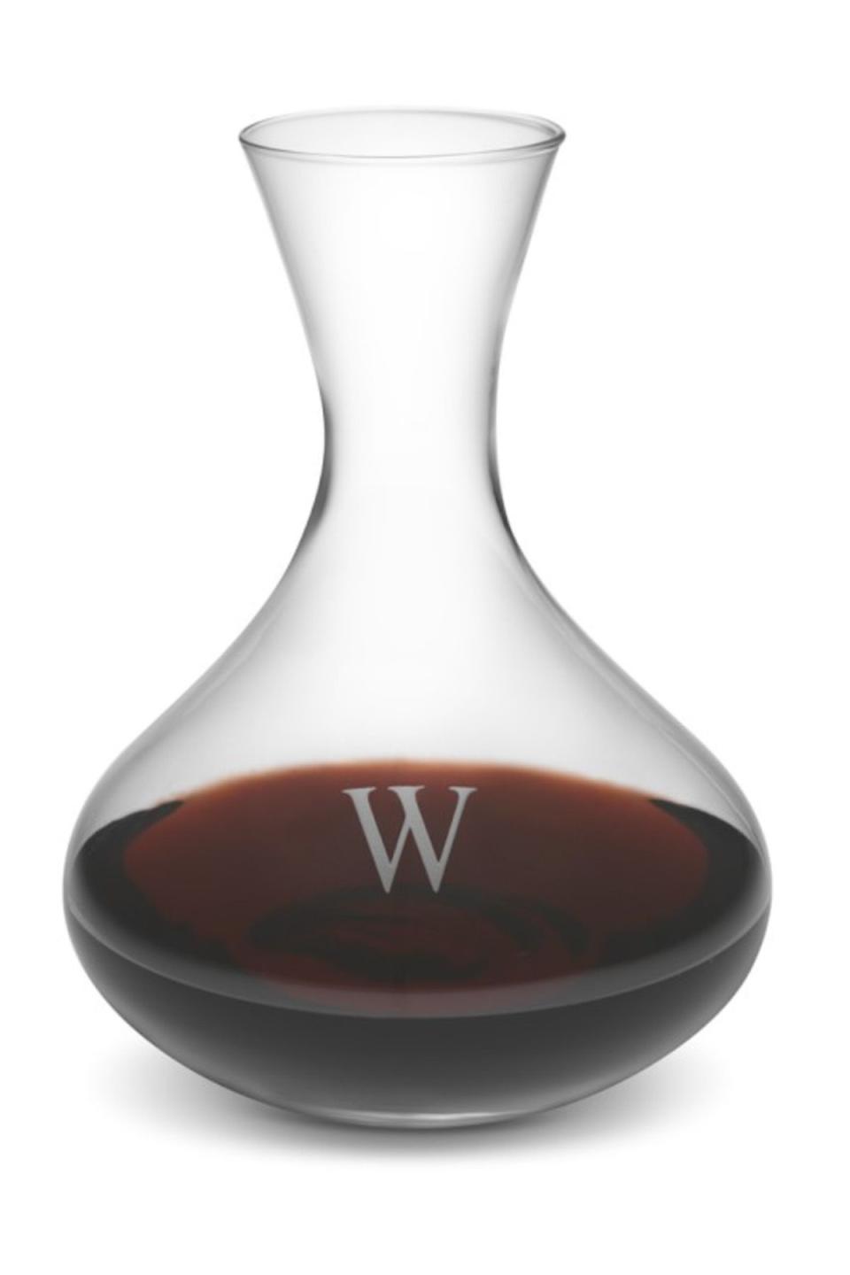 8) Monogrammed Wine Decanter