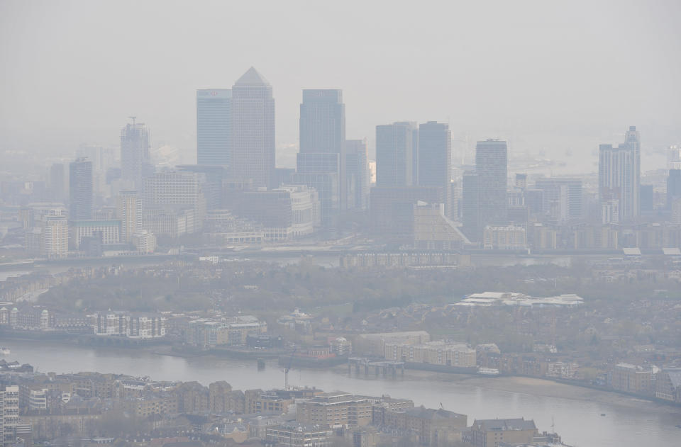 A photo of smog over central London from 2015. (PA)