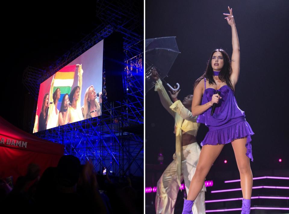 Dua Lipa onstage during the first night of Primavera Sound Weekend 2.