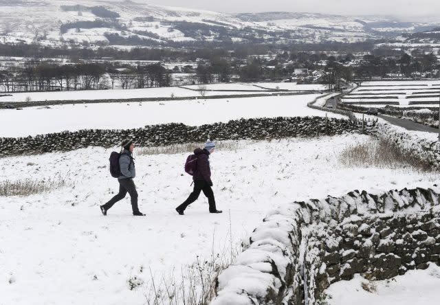 Walkers in the Peak District. (John Giles/PA)