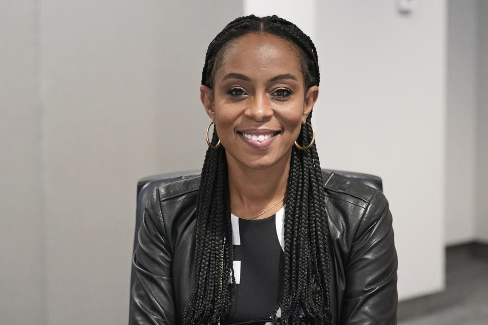 FILE - Democratic candidate, now Rep. Shontel Brown, D-Ohio, Oct. 25, 2021, in Cleveland. (AP Photo/Tony Dejak, File)