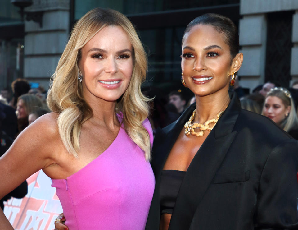 Amanda Holden and Alesha Dixon attend the Britain's Got Talent Auditions Photocall at the London Palladium. (Photo by Keith Mayhew / SOPA Images/Sipa USA)