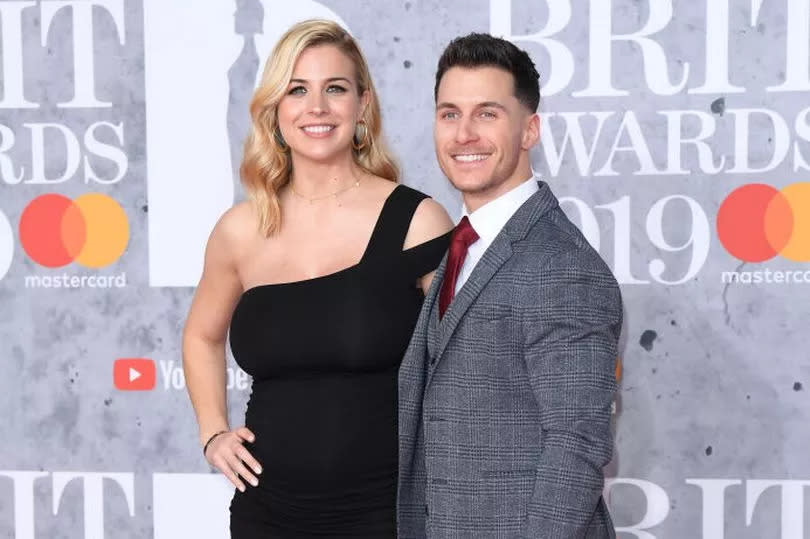 Gorka Marquez and Gemma Atkinson on the red carpet at The BRIT Awards 2019 held at The O2 Arena on February 20, 2019