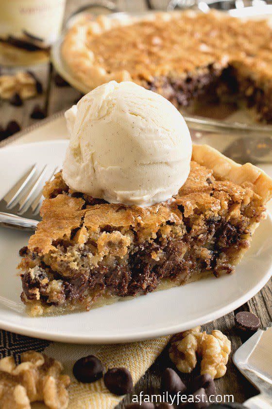 <p>We'll be honest, this pie is basically an excuse to eat an enormous cookie. Need we say more?</p><p><a href="https://www.afamilyfeast.com/toll-house-chocolate-chip-pie/" rel="nofollow noopener" target="_blank" data-ylk="slk:Get the recipe from A Family Feast »;elm:context_link;itc:0;sec:content-canvas" class="link "><em>Get the recipe from A Family Feast »</em></a></p>