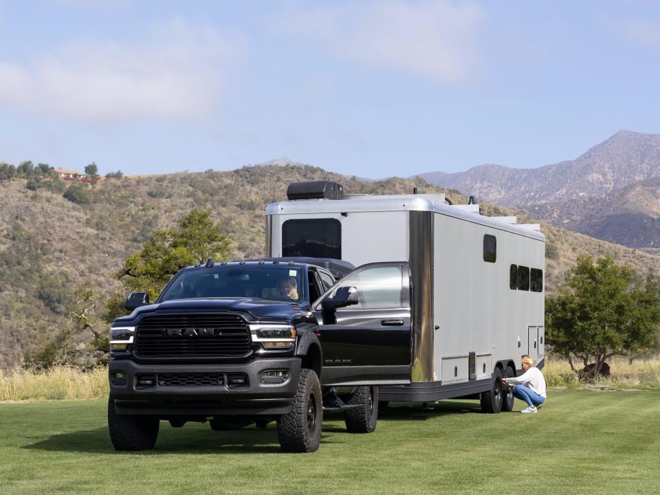 a 2022 Living Vehicle trailer being towed