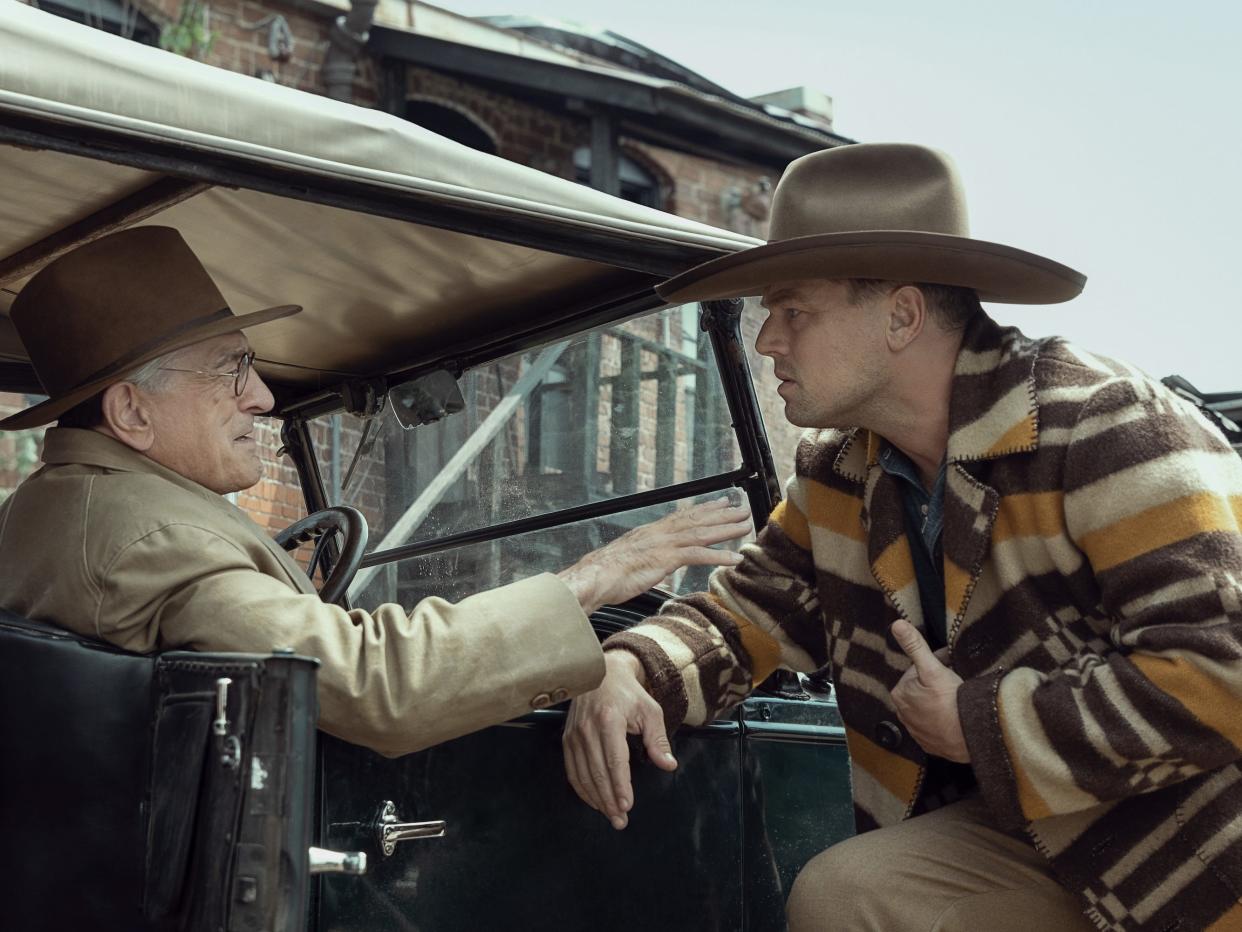 Robert De Niro and Leonardo DiCaprio in "Killers of the Flower Moon."