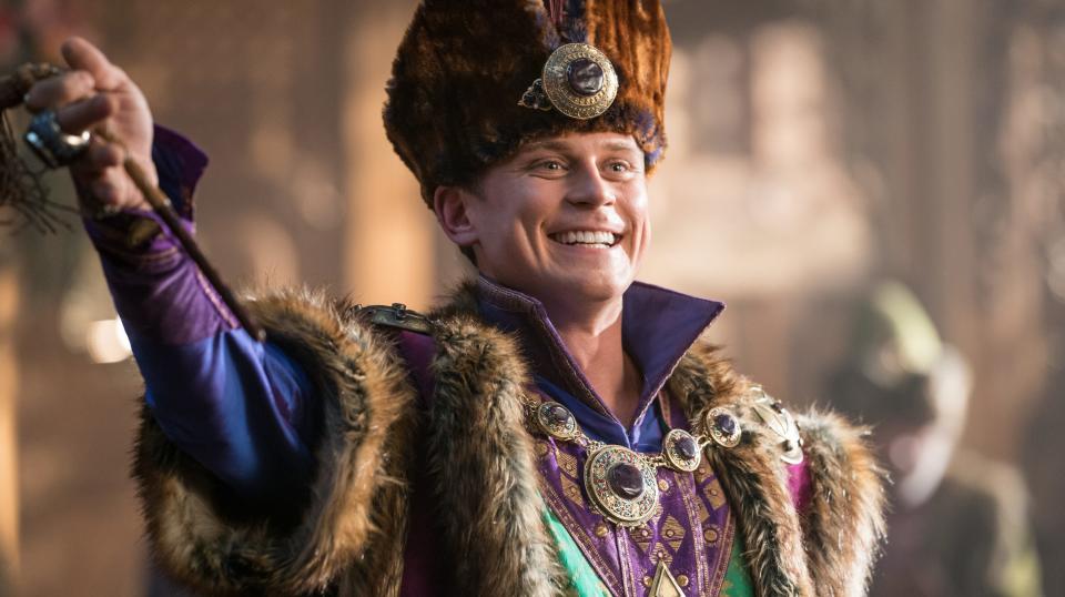  Billy Magnussen as Prince Anders in Aladdin. (Photo: Disney)