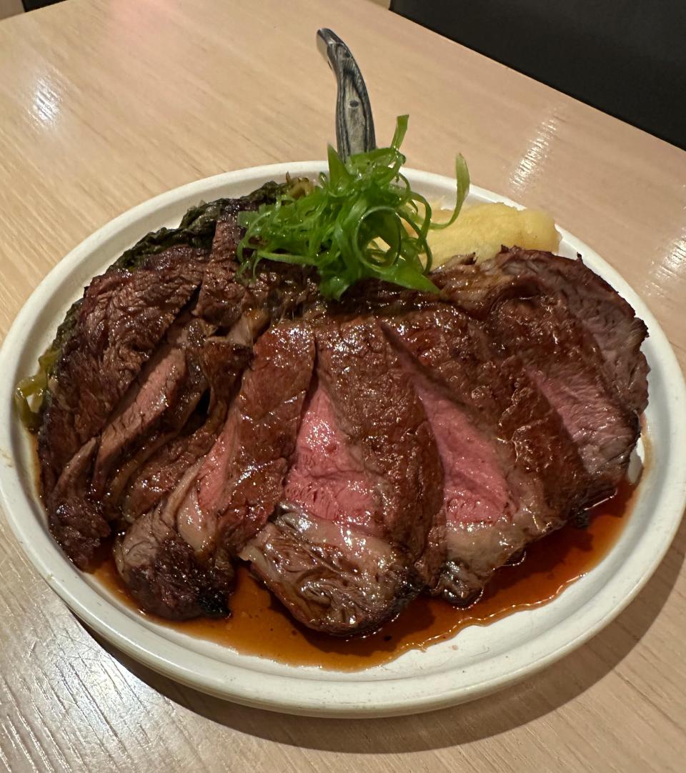 Bison ribeye at Owamni, a restaurant serving Indigenous food in downtown Minneapolis, on Dec. 20, 2023