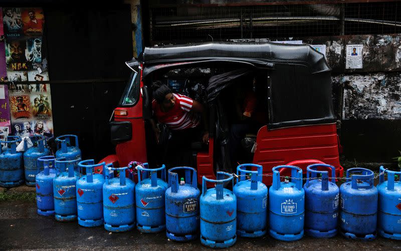 Domestic gas lines continue due to a shortage, amid the country's economic crisis, in Colombo