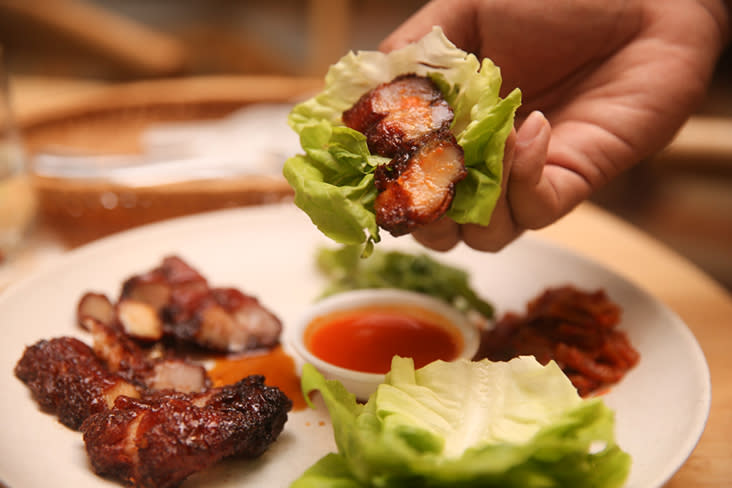 Mix and match what you like in your lettuce cup by adding what you like.
