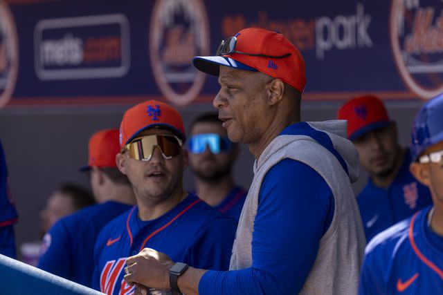 <p>Alejandra Villa Loarca/Newsday RM via Getty</p> New York Mets player Darryl Strawberry joins current Mets during a spring training workout, in Port St. Lucie, Florida, on Feb. 27, 2024
