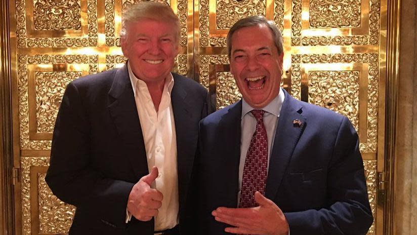 Nigel Farage meeting Donald Trump