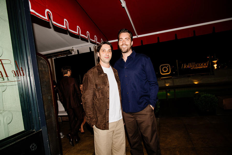 Andrew Mukamal and fiancé Connor Bailey attend THR's Power Stylists presented by Instagram at Sunset Tower Hotel on March 27, 2024 in Los Angeles, California.