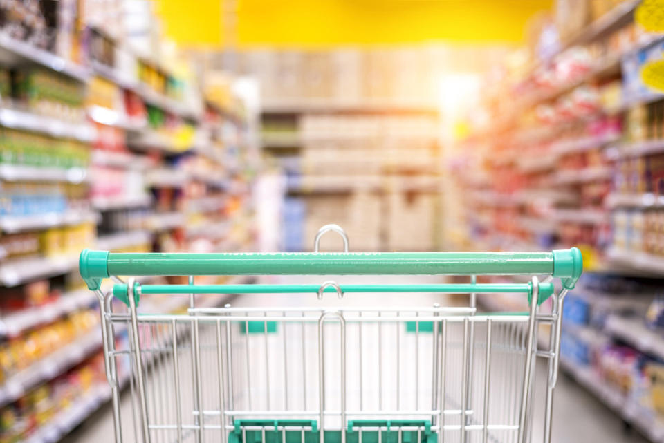 Supermarkt mit Einkaufswagen Bild: Getty