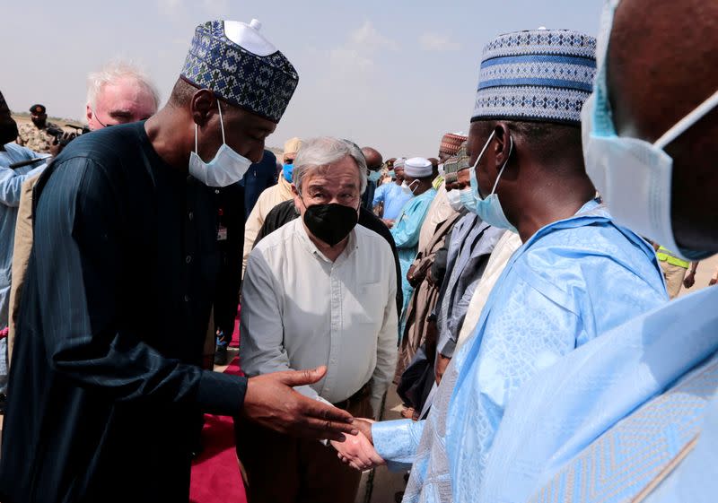 UN Secretary Geeneral Guterres arrives at Maiduguri International Airport