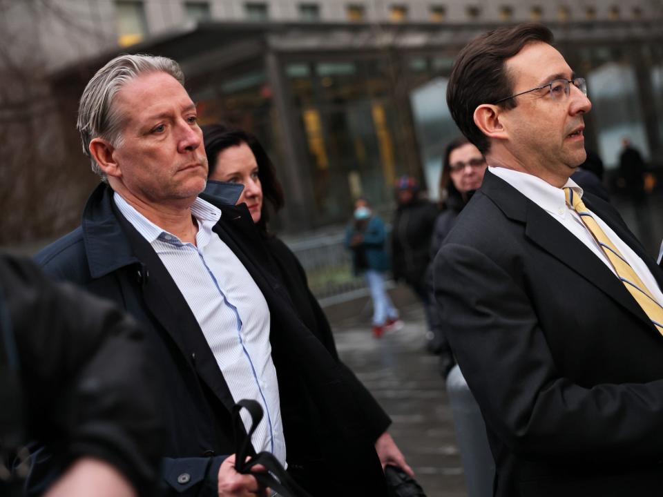 Charles McGonigal, the former head of counterintelligence for the FBI’s New York office (L), and his attorney Seth Ducharme leave Manhattan Federal Court on January 23, 2023 in New York City