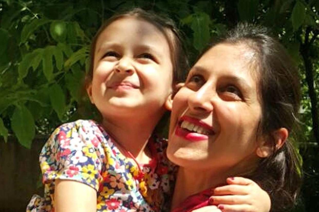 Archive photo of Nazanin with her daughter Gabriella: PA