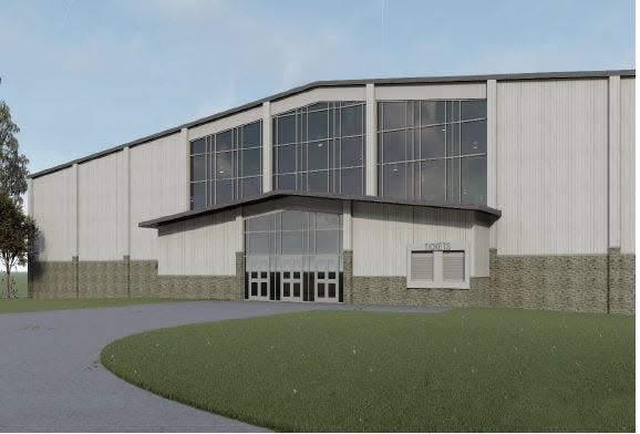 A rendering of a new arena proposed for the Ozark Empire Fairgrounds.