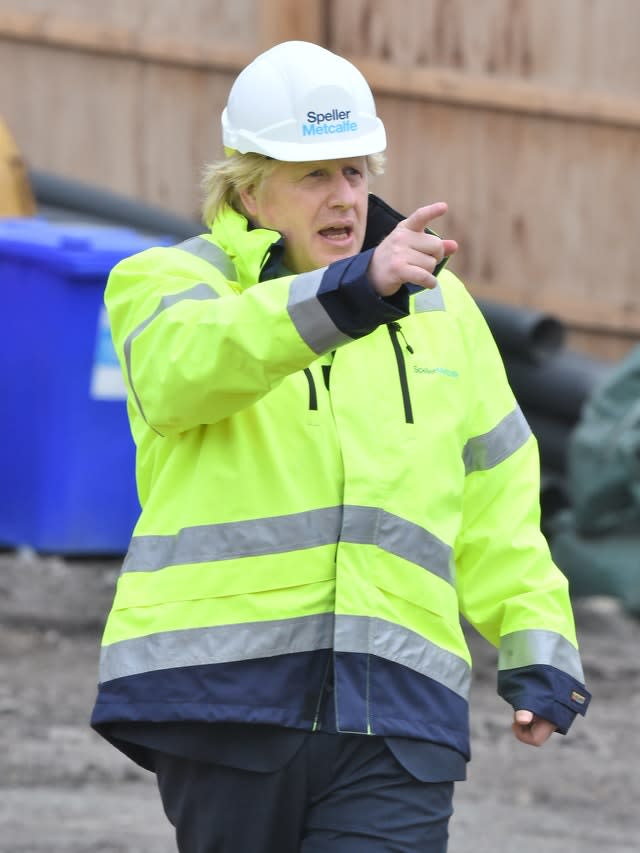 Prime Minister Boris Johnson during a visit to the Dudley Institute of Technology