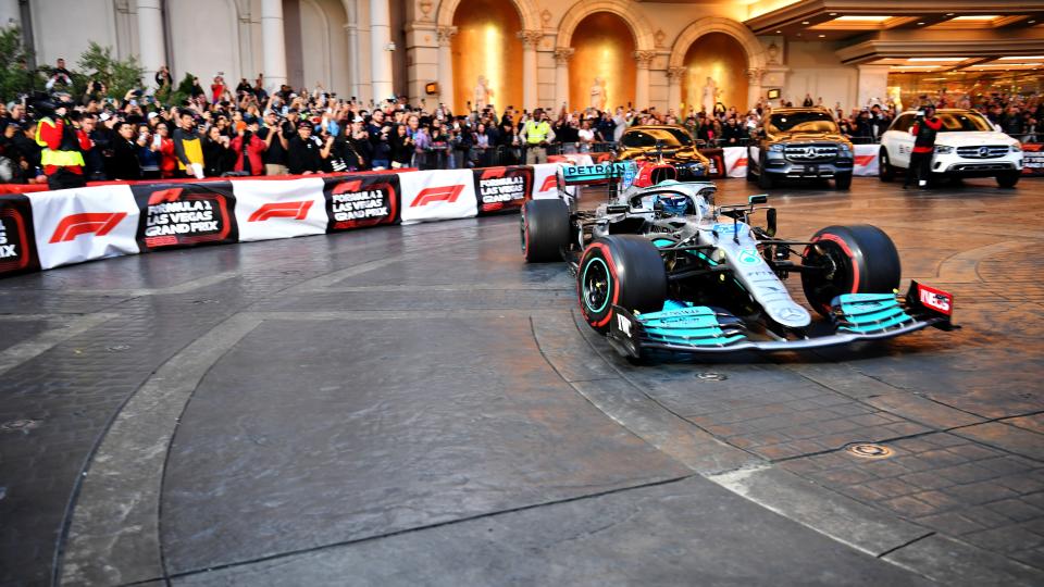 <h1 class="title">Formula 1 Las Vegas Grand Prix 2023 Launch Party</h1><cite class="credit">Denise Truscello - Formula 1/Getty Images</cite>