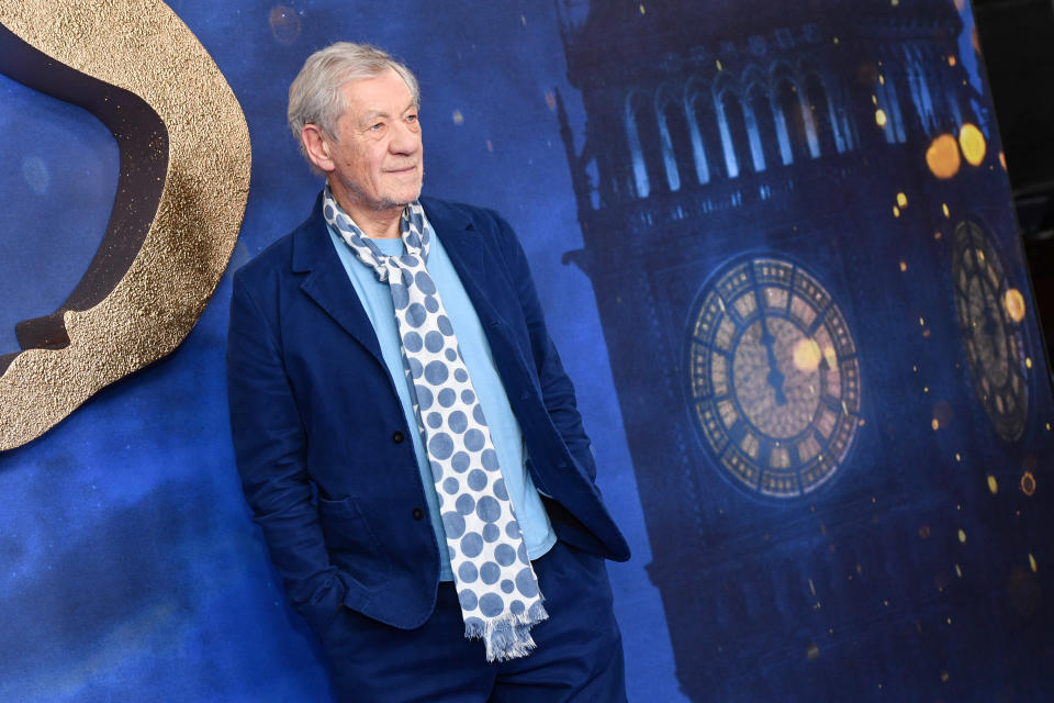 Sir Ian McKellen attending the Cats Photocall held at The Corinthia Hotel, London. (Photo by Matt Crossick/PA Images via Getty Images)