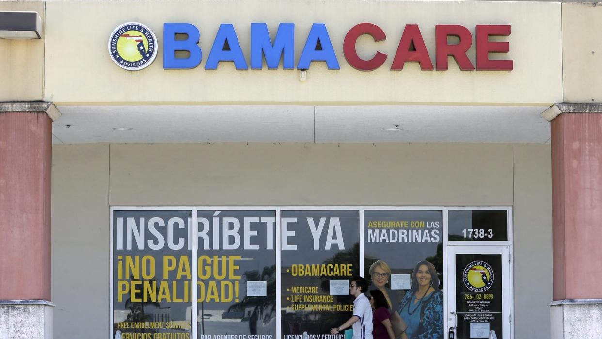 Apotheke in Florida mit der Aufschrift «Obamacare». Foto: Alan Diaz/AP