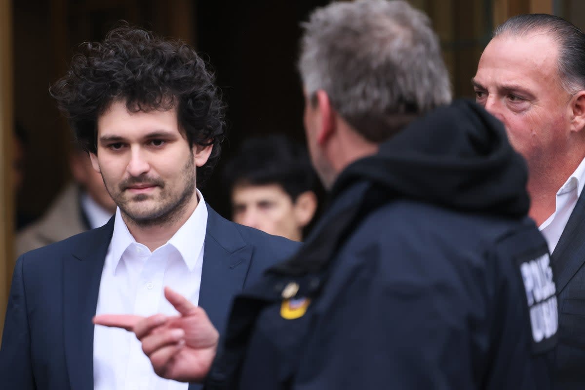 FTX founder Sam Bankman-Fried leaves Manhattan Federal Court after his arraignment and bail hearings on December 22, 2022 in New York City (Getty Images)