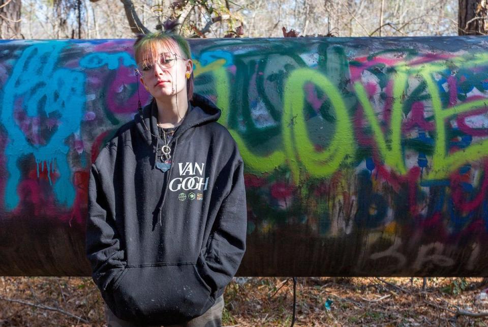 Georgia DeVries, 17, at a Lufkin-area park on Jan. 18, 2024.