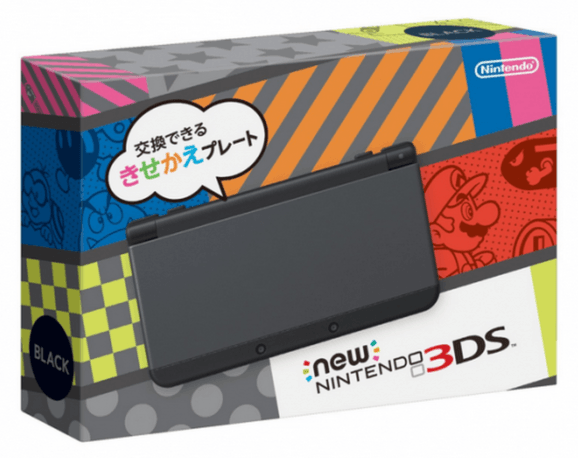 The packaging for the black New 3DS in Japan.