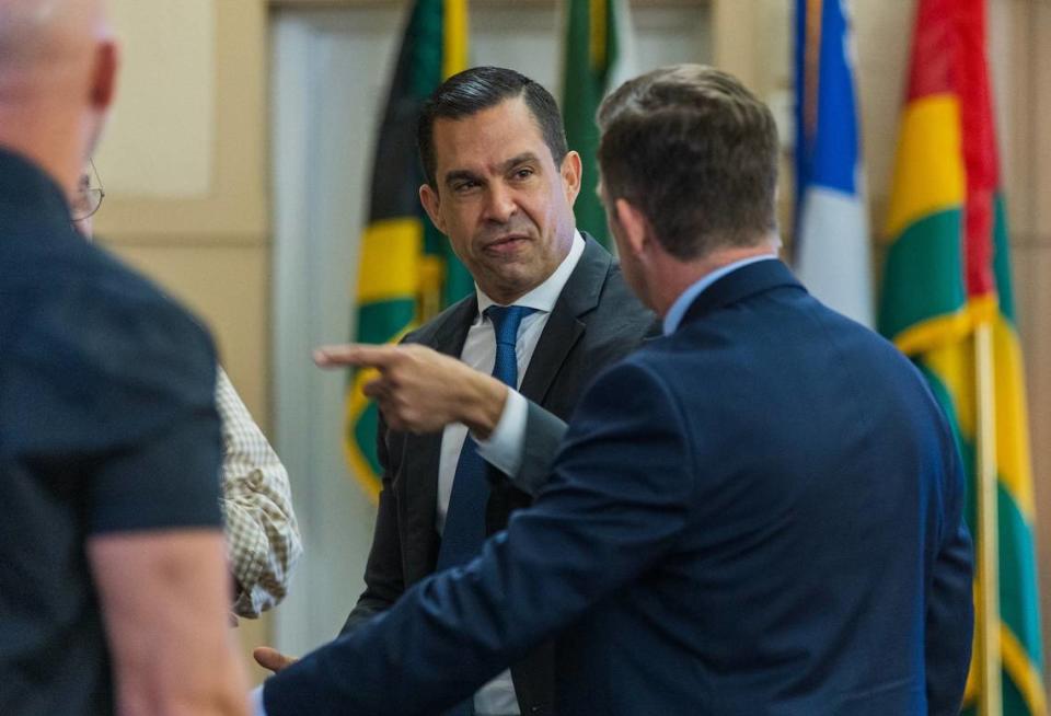 Coral Gables Mayor Vince Lago at the City Commission meeting on April 16, 2024.