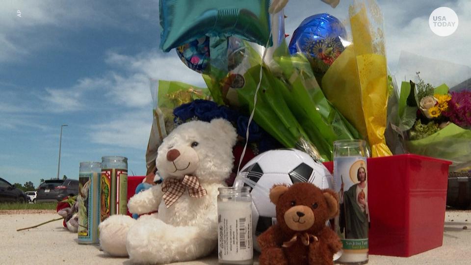 A memorial was placed out front of Northside Elementary School to honor Daniel Enrique Laso, a nine-year-old third grader killed alongside of four other family members by their neighbor in Cleveland, Texas.