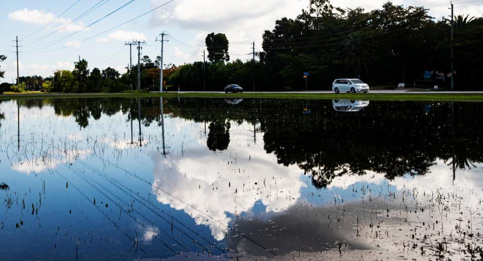 Recent rains from a tropical system flooded swales and drainage areas like this area off of Plantation Road in Fort Myers. Photographed on Monday, June 6, 2022.