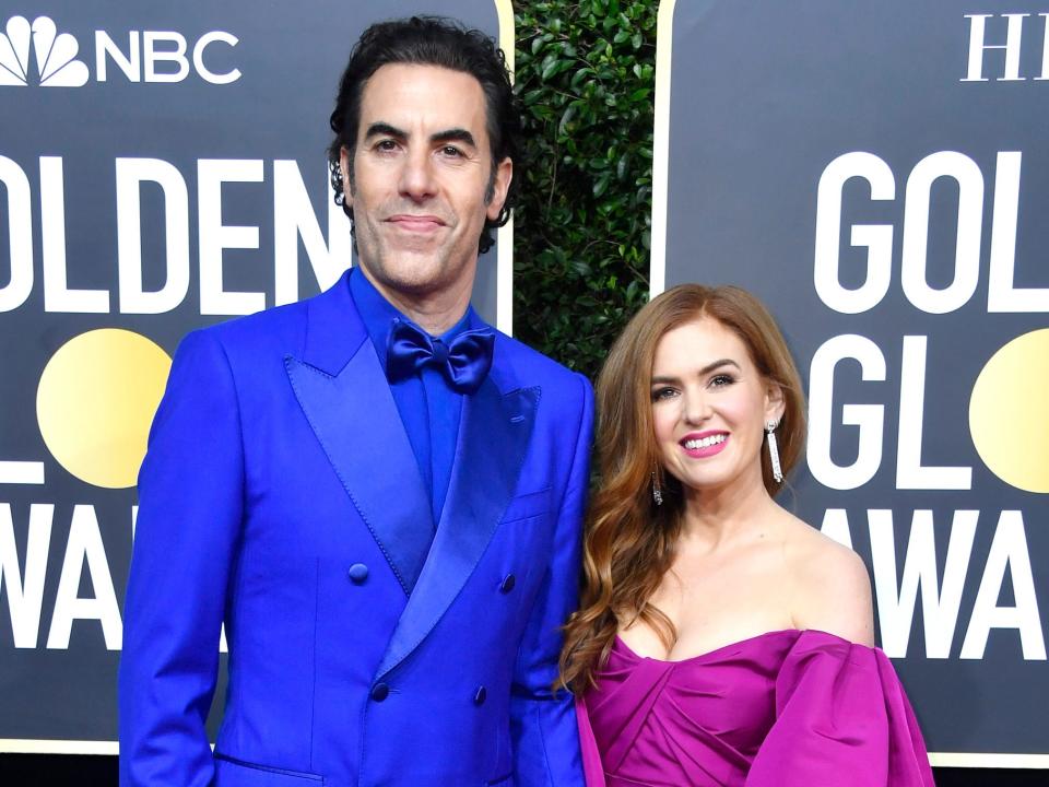 Sacha Baron Cohen and Isla Fisher golden globes