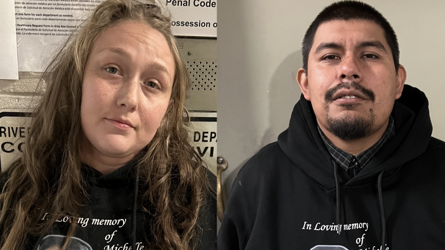 Jaclyn Sherman (L) and Miguel Garcia are seen in images provided by the Riverside Police Department.