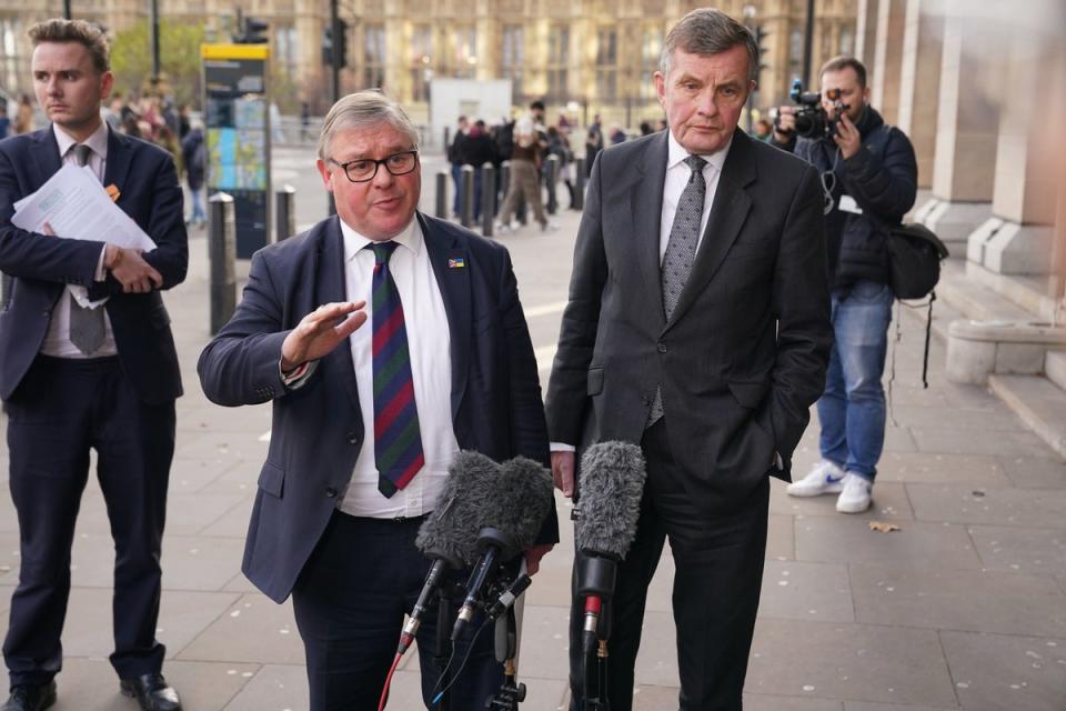 ERG’s Mark Francois, left, and David Jones deliver their scathing verdict (PA)
