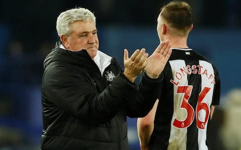 Sean Longstaff walks past manager Steve Bruce - Credit: action images