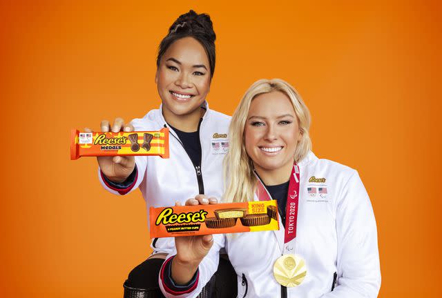 <p>The Hershey Company</p> U.S. Paralympic Gold Medalist Jessica Long and U.S. Paralympic Hopeful Haven Shepherd team up in Reese's new Legend vs. Newcomer campaign.