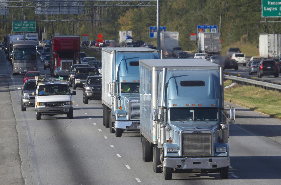 According to a 2016 study, the Canadian trucking industry will be short 34,000 drivers by 2024. (AP Photo/John Bazemore)