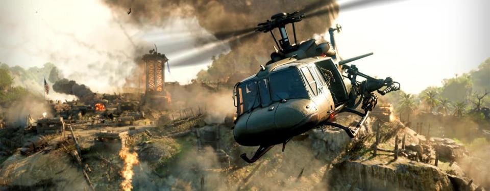 call of duty cold war helicopter over war zone