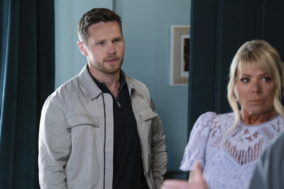 EastEnders,18-07-2023,6734,Keanu Taylor (DANNY WALTERS);Sharon Watts (LETITIA DEAN),***EMBARGOED TILL TUESDAY 11TH JULY 2023***, BBC, Jack Barnes/Kieron McCarron