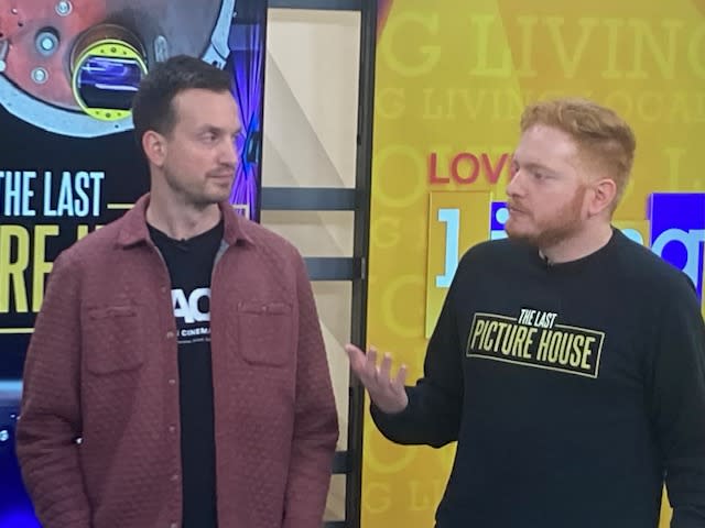 Filmmakers and Bettendorf natives Scott Beck, left, and Bryan Woods co-own the Last Picture House movie theater in downtown Davenport.