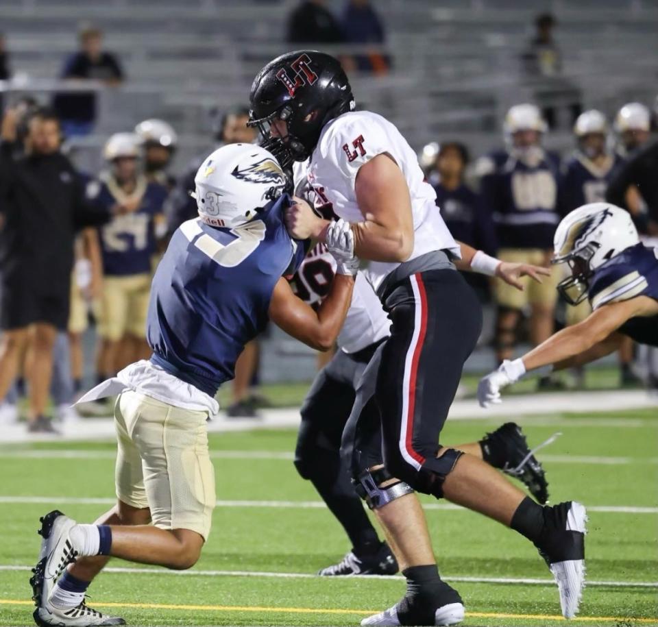 Lake Travis offensive lineman Carter Mannon, who suffers from a severe peanut allergy, broke out in hives after peanuts were placed in his shoe and jersey in October.