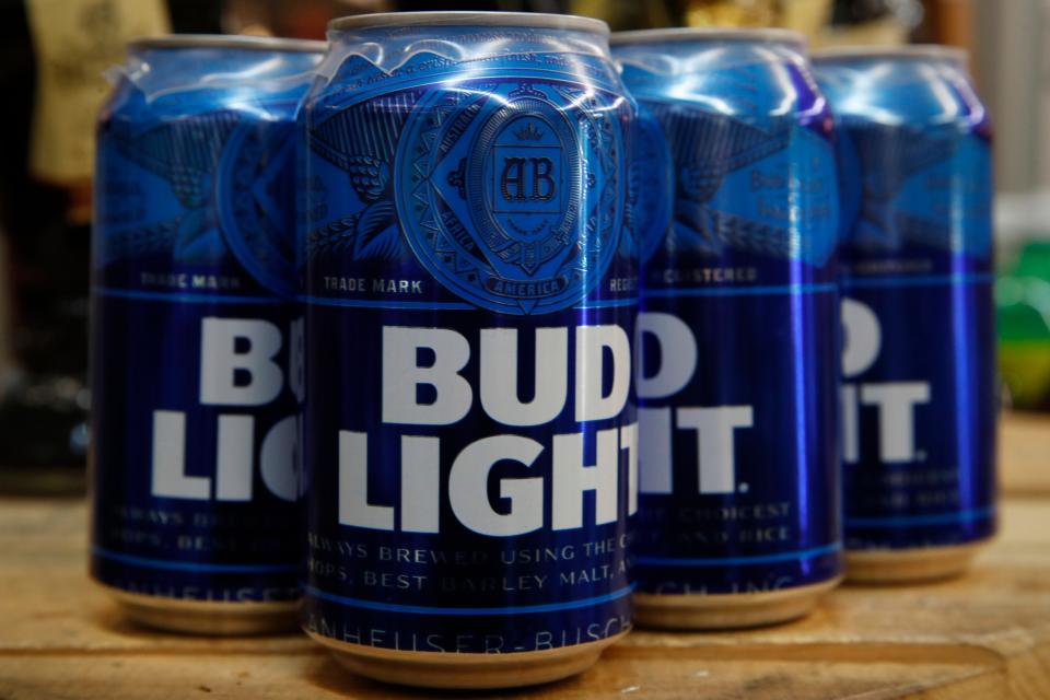 Cans of Bud Light beer are seen, Thursday Jan. 10, 2019, in Washington.