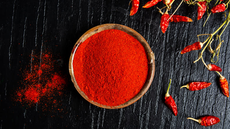 paprika in bowl with peppers