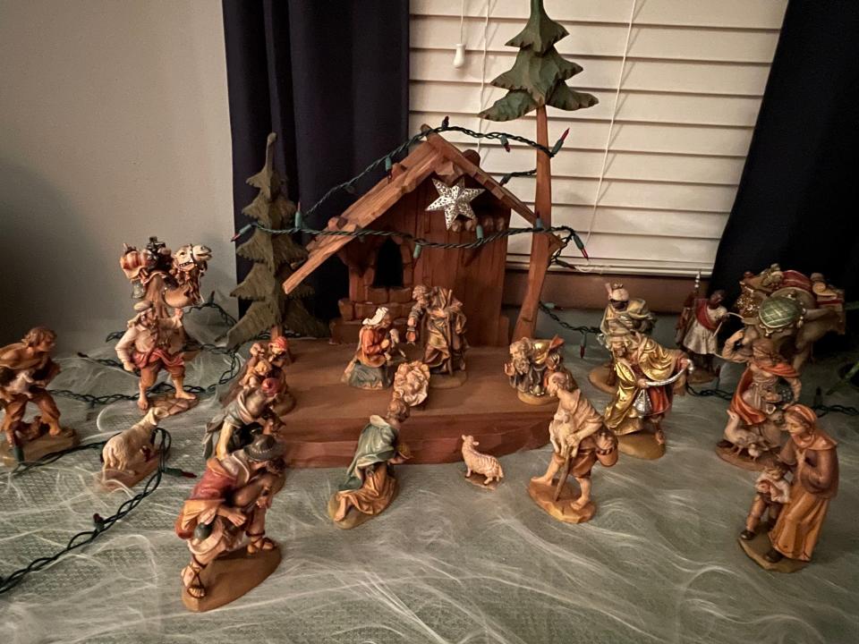 Pictured is the Oberammergau Nativity set that Irene Blau gave her daughter, Joan Morrissey for Morrissey to have as a family heirloom. Blau, who is known for being the village historian in Germantown and for her passion toward sharing German Christmas traditions, died on Christmas Day 2023 at age 94.