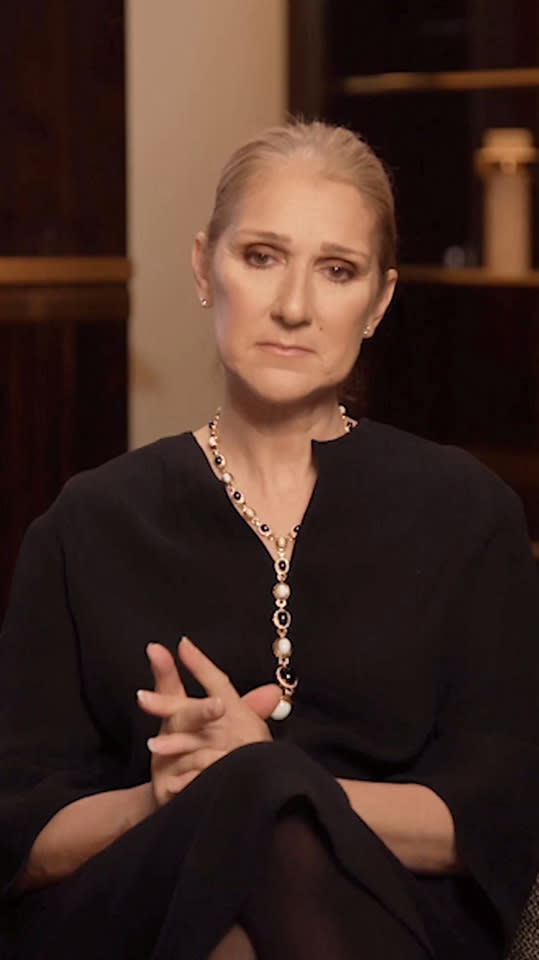 Canadian singer Celine Dion speaks to her fans about her tour cancellations due to health problems in this image from undated social media video published December 8, 2022. Instagram/Celine Dion via REUTERS ATTENTION EDITORS - THIS IMAGE HAS BEEN SUPPLIED BY A THIRD PARTY. MANDATORY CREDIT. NO RESALES. NO ARCHIVES.