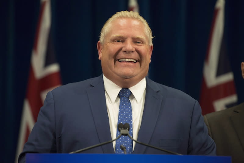 Ontario Premier Doug Ford, seen here in Toronto on Sept. 10, 2018, says he will use the tools at his disposal to ensure that the size of Toronto city council is reduced from 47 to 25 seats. Photo from The Canadian Press.